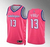 Men's Washington Wizards #13 Jordan Poole Pink Cherry Blossom City Edition Limited Stitched Basketball Jersey Dzhi,baseball caps,new era cap wholesale,wholesale hats